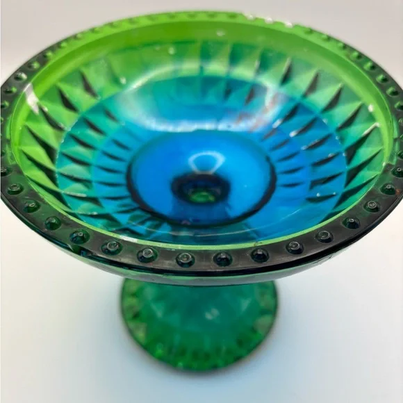 Elegant Green and Blue Glass Bowl - Picture 12 of 14